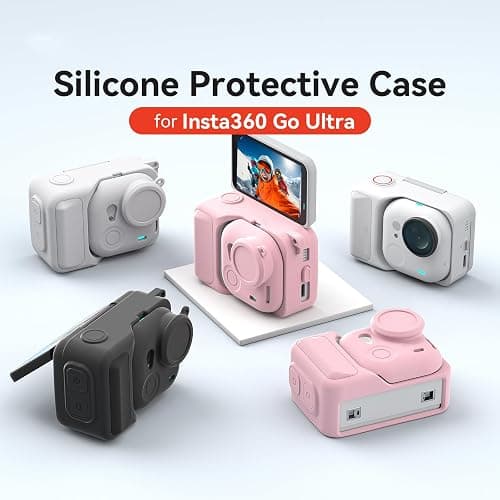 Silicone Case for Insta360 Go Ultra Cases Full Body Sleeve Protective Cover Compatible with Insta360 Go Ultra Camera Accessories with Enhanced Grip, Anti-Scratch Lens Cap, Pink thumbnail 7