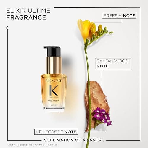 Kerastase Elixir Ultime Refillable Hair Oil - Hydrates & Smoothes Frizz, Adds Shine, With Wild Camellia, Nourishes & Strengthens Hair, For All Hair Types thumbnail 6