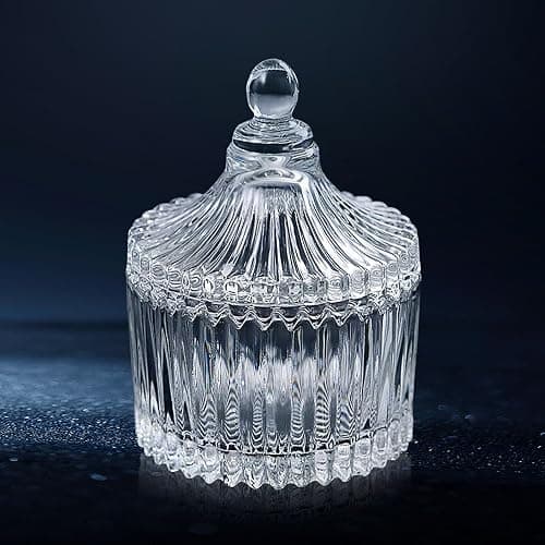 Monomer Dish for Acrylic Nail Liquid, Large Dappen Dish with Lid, Crystal | Glass Cup for Monomer liquid, Monomer Jar for Acetone, Acrylic Nail Brush Cleaner Holder, Clear Cup for Powder, CORFULRA - Image 1