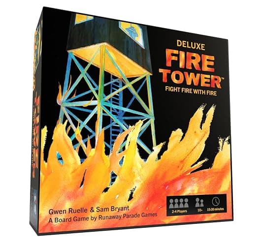 Runaway Parade Games Fire Tower Board Game Deluxe Edition- Fight Fire with Fire in This Fast-paced, Competitive Strategy Game | Easy to Learn | 10+ | 15-30 min - Image 1