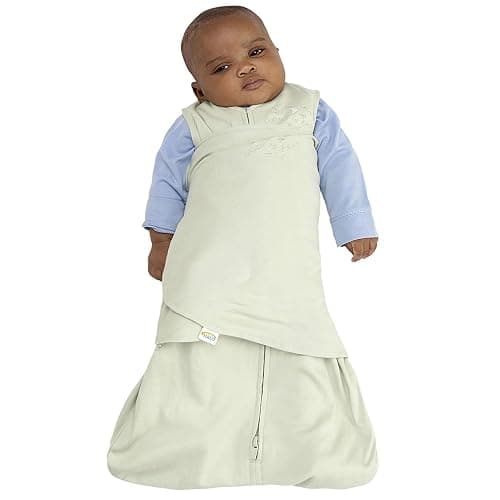 HALO 100% Cotton Sleepsack Swaddle, 3-Way Adjustable Wearable Blanket, TOG 1.5, Sage, Newborn, 0-3 Months thumbnail 3