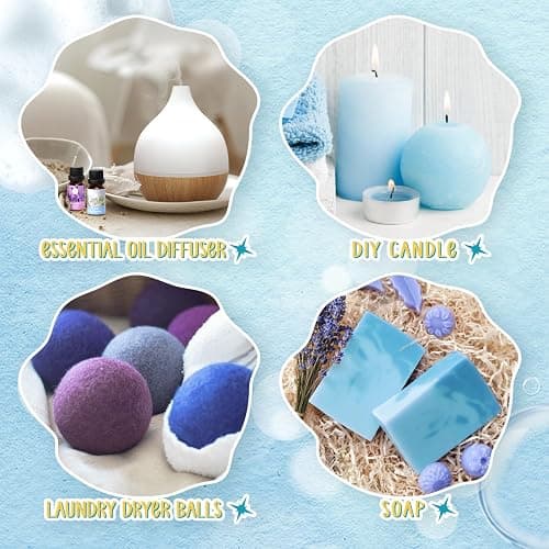 Clean Essential Oils Set, SoulOrigin Fragrance Oil Gift Set for Oil Diffusers, Scented Oils 6x10ml - Beach Sage Laundry Detergent, Citrus Burst, Lavender Fields, Fresh Linen, Warm Petals, Fresh Cotton thumbnail 7