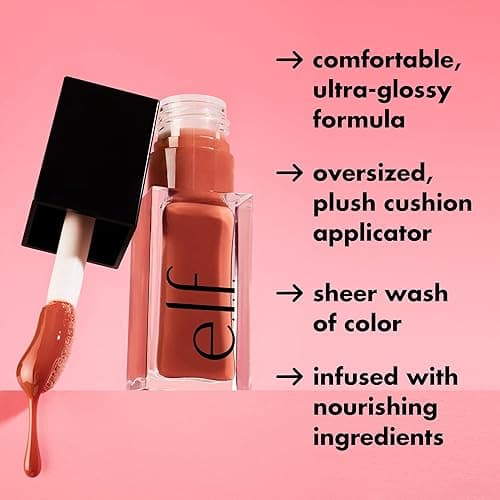 e.l.f. Glow Reviver Lip Oil, Nourishing Tinted Lip Oil For A High-shine Finish, Infused With Jojoba Oil, Vegan & Cruelty-free, Rose Envy - Rose Envy - 0.25 Fl Oz (Pack of 1) thumbnail 4