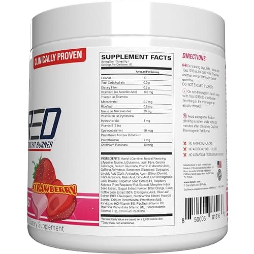 EHP Labs OxyShred Pre Workout Powder - Preworkout Powder with L Glutamine & Acetyl L Carnitine, Energy Boost Drink - Cosmic Blast, 60 Servings thumbnail 7