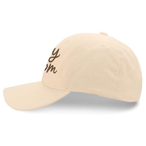 Boy Mom Hat, Adjustable Size Baseball Cap, Gift for Mother’s Day Birthday Christmas Beige thumbnail 5