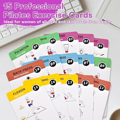 Pilates Ring Ball Equipment Kit - 27Pcs, 12" & 14" Magic Circle Workout Rings, 9.8" Exercise Balls, Workout Cards, Resistance Bands, Women Yoga Essentials Set for Beginners, Home Reformer Accessories thumbnail 3