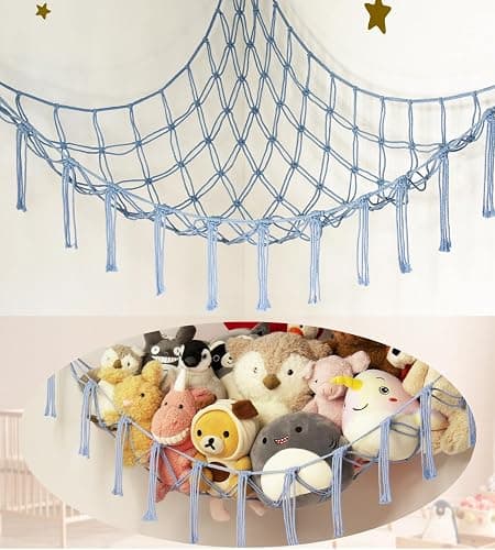 Teddy Hammock - Toy Storage Hammock for Stuffed Animals - Teddy Bear Storage - Soft Toy Storage Plushie Net - Nursery Preppy Room Decor Gifts for Boys - Image 1