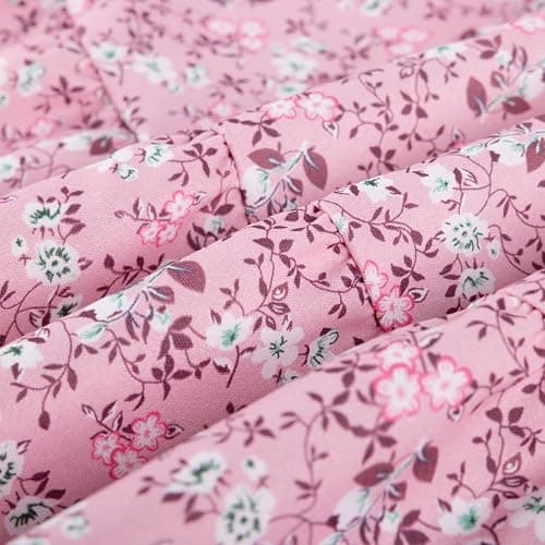 GRACE KARIN Girls Fall Dress Floral Long Sleeve Midi with Smocked Waist for Holiday Party 6-14Y thumbnail 5