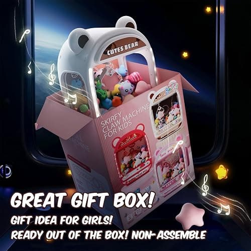 Skirfy Claw Machine for Kids, Mini Arcade Grabber with Refill Toys & Prizes | Mini Vending Machines Game with Lights Sounds, Surprise Eggs & Candy for Family Birthday Game for Kids Ages 6+ thumbnail 4
