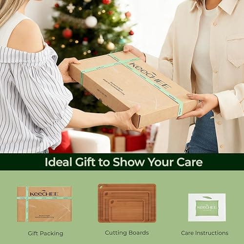 Keechee Bamboo Cutting Board, Durable Wood Cutting Boards for Kitchen with Deep Juice Grooves & Built-in Handles, Ideal Charcuterie & Chopping for Meat, Vegetables and Fruits Ideal Kitchen Gifts thumbnail 8