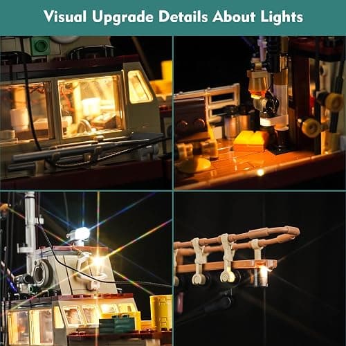LED Light Kit for Lego 21350 Jaws (No Models Only Light) Creative Lighting Set Accessories Compatible with Lego 21350 Jaws Set (Standard Version) thumbnail 4