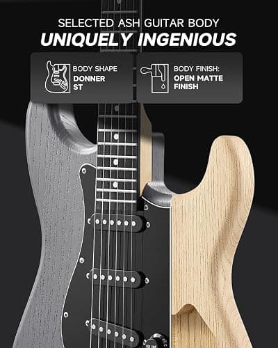 DONNER DST-80 Electric Guitar 39” Beginner Electric Guitar Kit with Amp, Classic SSS Pickup Complete with Gig Bag, Tuner, Capo, Strap, Picks, and Free Online Lessons thumbnail 5