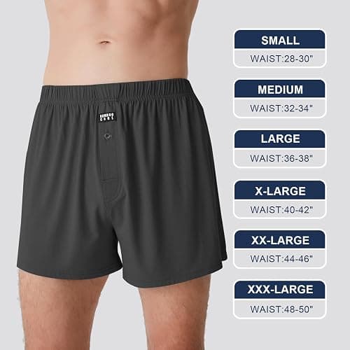 BAMBOO COOL Men's Boxers Underwear Boxer Shorts for Men Classic Loose Stretch Short （3 Pack thumbnail 7
