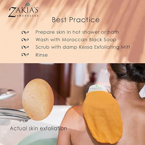 Original Kessa Exfoliating Glove - Lively Pink - Microdermabrasion Exfoliating Mitts, Removes unwanted dead skin, dirt and grime and Keratosis Pilaris. Great for spray tan removal. 1 unit thumbnail 3