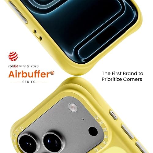 ORNARTO Magnetic for iPhone 17 Pro Max Case, 20FT Military-Grade Drop Protection, Compatible with MagSafe, Slim Shockproof Translucent Matte Phone Case for iPhone 17 Pro Max 6.9", Light Yellow thumbnail 3
