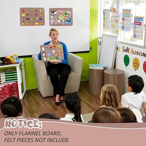 Yunsailing 4 Pieces Felt Board for Toddlers Classroom Flannel Board Stories for Preschool Homeschooling, Kids Felt Story Activity Wall Hanging Children Birthday Gifts, 11.8 x 15.75 Inch (Camel) thumbnail 6