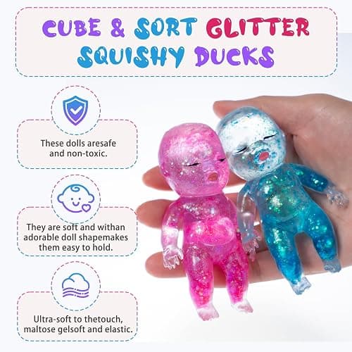 3Pcs Baby Squishy Stress Toy Slow Rising Transparent Squeeze Soft Stretchy Fidget Toy for Anxiety Relief Cute Sensory Squishies Novelty Party Favor thumbnail 4