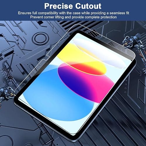 BLOSOMEET 2 Pack Screen Protector for iPad 11th A16 2025 & 10th Generation 10.9 Inch 2022, HD Clear 9H Hardness Tempered Glass [Face ID & Apple Pencil Compatible] Ultra Sensitive Case Friendly thumbnail 4