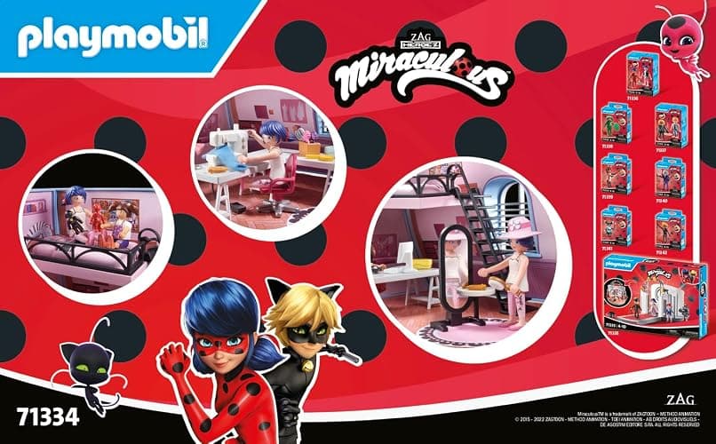 PLAYMOBIL Miraculous 71334 Miraculous: Marinettes Loft, bunter Spielspaß inklusive Marinette, Manon und Zubehör, Abenteuer mit Ladybug, detailreiches Spielzeug für Kinder ab 4 Jahren thumbnail 5