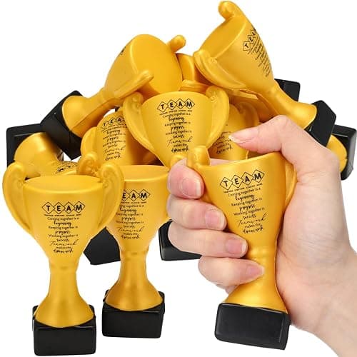 Gemscream 12 Pcs Relief Stress Appreciation Gift for Team, Employee Squeeze Trophy Inspirational Mini Trophy Stress Ball Bulk Recognition Award for Coworker Staff Team Office Business thumbnail 7