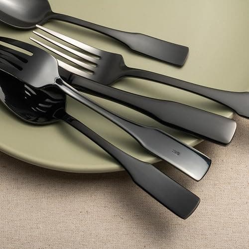 Alata Kate Black Mirror 40-Piece Silverware Set,Service for 8,Stainless Steel Flatware Set,Mirror Cutlery Set,Dishwasher Safe thumbnail 7
