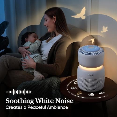 LEVOIT Air Purifier for Baby with White Noise Sound Machine and Blue-Light-Free Night Light in Bedroom, HEPA Filter Removes Ultrafine Particle, AHAM VERIFIDE, 5 Air Quality Monitor, Smart WiFi, Sprout thumbnail 6