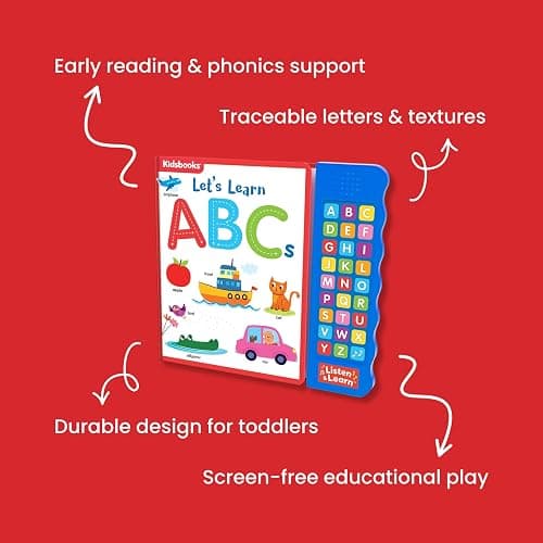 Let’s Learn ABCs – Interactive Toddler Sound Book with 27 Buttons | Tracing, Alphabet Song, Children's Board Book | Learn Letters & First Words | Fun Learning Activities for Boys & Girls thumbnail 9