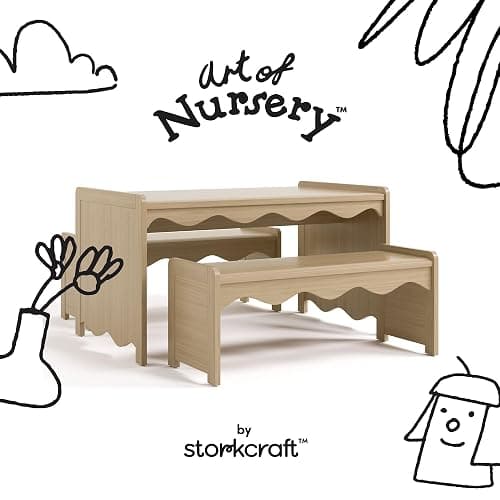 Storkcraft Casablanca Montessori Indoor Kids Table & Bench Set (Driftwood) – GREENGUARD Gold Certified, Premium Kids Activity Table and Bench Set, Toddler Furniture, Durable & Easy-to-Clean Surface thumbnail 7