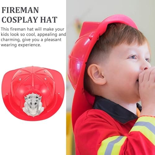 Fireman Helmet Plastic Hard Hat Fire Chief Helmet Firefighter Roleplay Costume Fireman Accessory for Cosplay Party Dress Up thumbnail 3