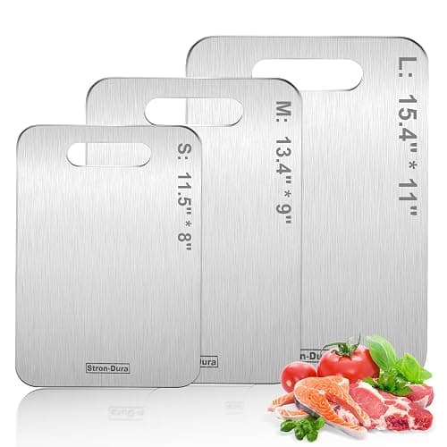 Stron-Dura Cutting Boards for Kitchen, Cutting Board, Foodgrade Stainless Steel Cutting Board for Meat,Fruit, Vegetables, Outdoor or Indoor, L 15 .4" * 11" thumbnail 4