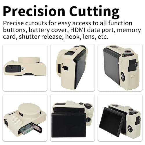 Easy Hood G7X Mark II Case, Protective Case for Canon Powershot G7X Mark II Digital Camera, Removable Lens Cover Silicone Sleeve Soft Camera Cover Rubber Protective Body Skin- Beige thumbnail 5