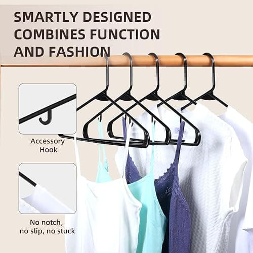 Plastic Clothes Hangers Pink, 40 Pack Space Saving, Sturdy Design for All Garments thumbnail 5