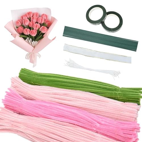Lnopever 400PCS Pipe Cleaners Set, Diy Fil Chenille, 5 Couleurs Avec Fil Floral, Un Cadeau Pour Les Adultes Et Les Amateurs D'Artisanat - Image 1