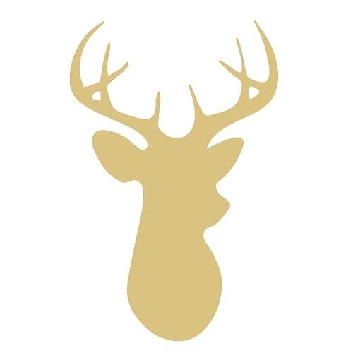 Deer Cutout Unfinished Wood Animal Holiday Seasonal Nursery Door Hanger MDF Shape Canvas Style 2 (12") - Image 1