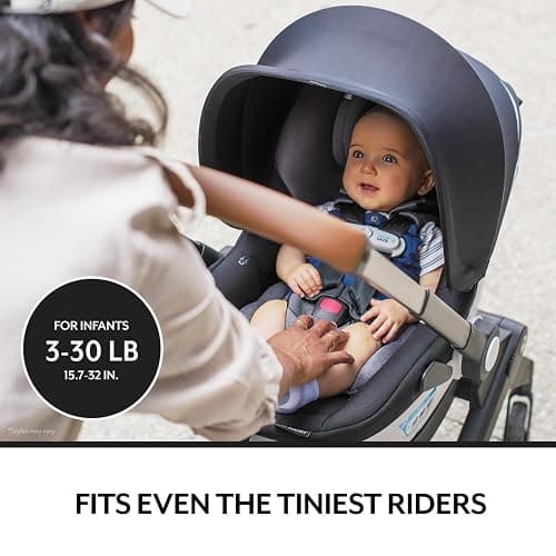 Evenflo Gold Shyft DualRide with Carryall Storage Infant Car Seat and Stroller Combo (Opal Pink) thumbnail 5