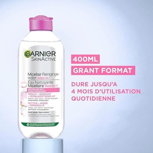 Garnier SkinActive Micellar-Reinigungswasser für empfindliche Haut – Milde Gesichtsreinigung – Sanfter Make-Up Entferner - 400ml thumbnail 5