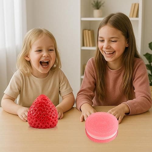 Taba Squishy Toy Set, Sensory Squeeze Fidget Toys for Stress Relief, Cute Party Favors for Kids Adults, Includes Banana Strawberry Cat Paw and Cookie thumbnail 5