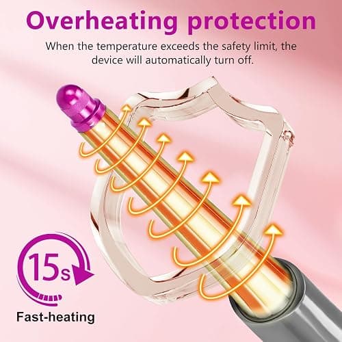 20–36 mm konischer langer Lockenstab für Dyson Airwrap Hair Styler HS05/HS01/HS08, 2-in-1 verbessertes professionelles Blas-Lockenwicklerzubehör, Rosa - 20–36mm Rosa thumbnail 5