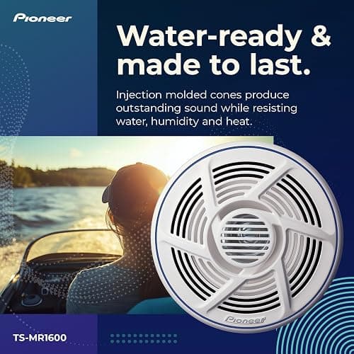 Pioneer TS-MR1600 6.5” Speakers (Pair) – 100W Max, Water-Resistant + UV-Protected, Built for Boats, UTV, ATV, SXS, Outdoor, Marine, All Purpose Speakers - 6.5" Marine Coaxial - 100W thumbnail 3
