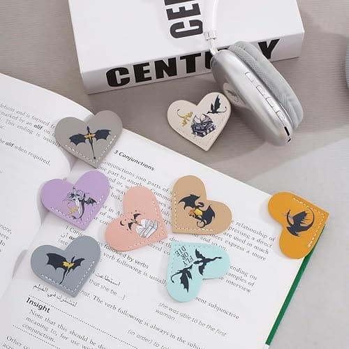 Fourth Wing Leather Bookmark,Cute Heart Bookmark,Suitable for Women Children Reading Accessories for Book Lovers The Students Teacher Gifts thumbnail 5