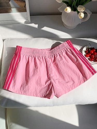 MakeMeChic Women's Striped Summer Shorts Workout Running Shorts Mini Micro Sweat Track Shorts Gym Athletic Wear thumbnail 6