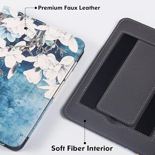 BOZHUORUI Case for 7" Kindle Paperwhite 12th Gen | Built-in Stand & Hand Strap | with Sleep/Wake | PU Leather Cover fits Kindle Colorsoft Signature Edition 2024/2025 (Magnolia) thumbnail 7