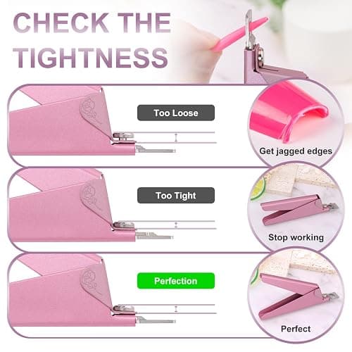 Light Pink(Matte) Premium Nail Clippers with Magnets Sizers for Acrylic Nails, Artificial Fake Nail False Nail Tip Cutter Trimmer Manicure Pedicure Sharp Blade Clip Tool For Salon Home Art Beauty thumbnail 5