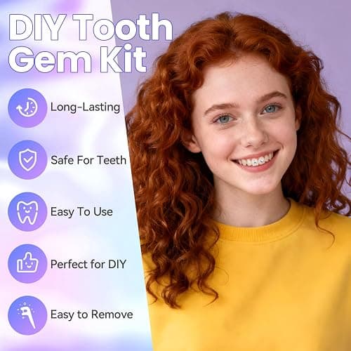 DAZZLEBRITE Tooth Gem Kit, Tooth Gems Kit for Teeth, Beginners Starter Crystals Teeth Gem Jewelry for Women Men, Bedazzling Gems Kits with Pickup Tools. thumbnail 8