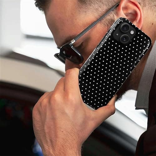 MQJCYB Magnetic Case for iPhone 14 iPhone 13 Design,Compatible with MagSafe,Slim Protective Soft TPU Bumper Phone Cover Women Girls Case Polka Dot Aesthetics Black thumbnail 7