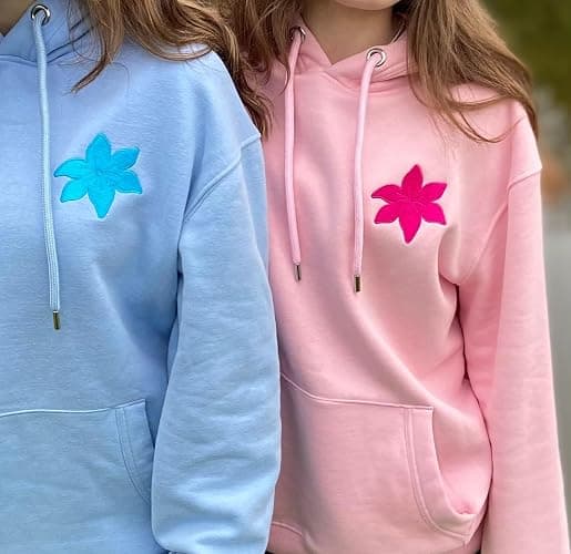 Preppy Embroidered Flower Hoodies for Teen Girl Women Y2K Back Graphic Printed Oversized Pullover Hooded Sweatshirts thumbnail 5