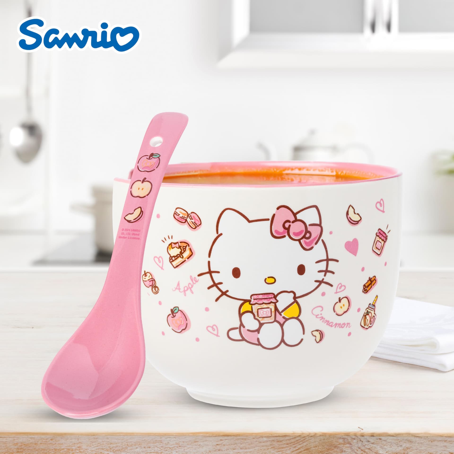 Silver Buffalo Sanrio Hello Kitty - Juego de cuencos y palillos de ramen de 20 onzas thumbnail 6