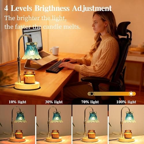 GEEZO Fragrance Candle Warmer Lamp，Electric Candle Warmer with Timer & Dimmer，Mom Christmas Birthday Gifts for Women, House Warming Gifts New Home Bedroom Decor thumbnail 4