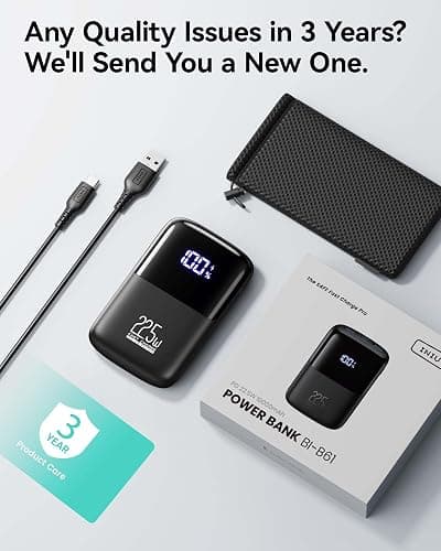 INIU Portable Charger, Smallest 22.5W 10000mAh Power Bank, USB C in/Output Fast Charging 3-Output Mini Battery Pack Charger with Phone Holder for iPhone 16 15 14 13 12 Samsung S23 Google iPad Tablet - black thumbnail 6