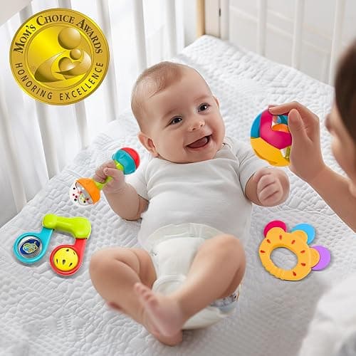 iPlay, iLearn 10pcs Baby Rattles Toys Set, Infant Grab Shake Rattle, Easy Hold Sensory Teether, Babies Development Learning Music Toy, Newborn Shower Birthday Gift 1 2 3 4 5 6 7 9 10 12 Month Boy Girl thumbnail 6
